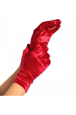 LEGAVENUE SATIN GLOVES RED