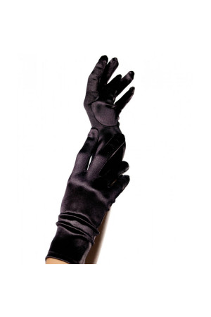 LEGAVENUE SATIN GLOVES BLACK