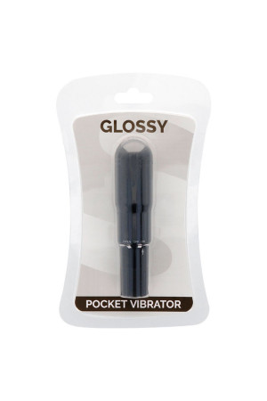 GLOSSY POCKET VIBRATOR BLACK