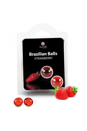 2 BRAZILIAN BALLS STRAWBERRY