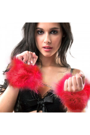 RED MARABOU HANDCUFFS