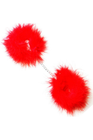 RED MARABOU HANDCUFFS