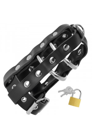 DARKNESS LEATHER CHASTITY CAGE