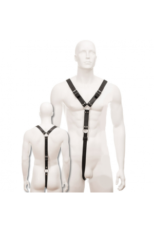 LEATHER BODY HARNESS MEN BLACK